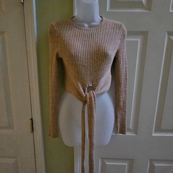 Significant Other Liv Tie-Waist Knit Crop Top US 4 - Picture 3 of 12
